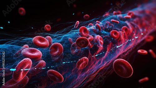 Red Blood Cells Flowing Through Vein