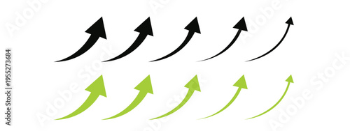 A diverse collection of curved upward arrows signaling improvement.