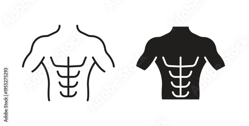 Abs icon line style collection. Simple black solid icons