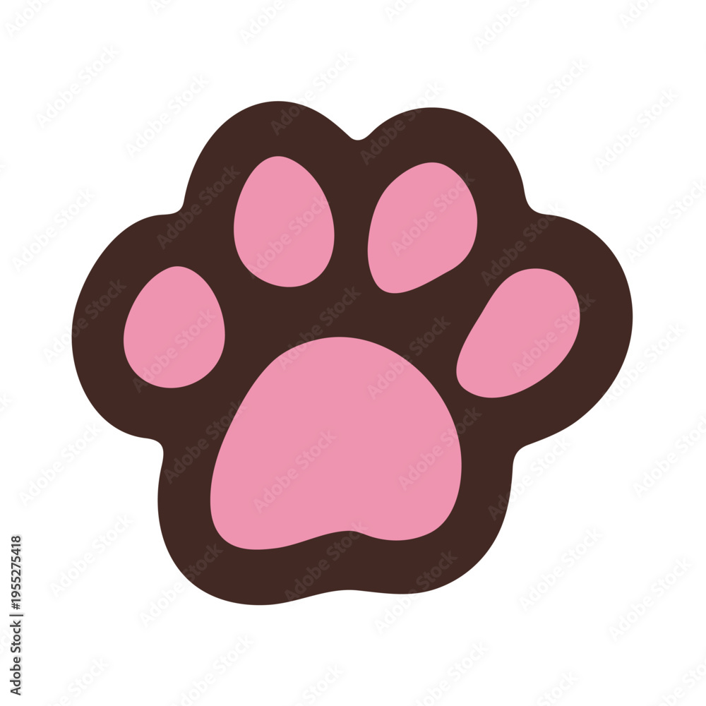 Obraz premium Hand drawn cute cat's paw Cat, dog, animal, pet, puppy, bear, wolf, tiger paw clipart in doodle style Single element for print, web, design, decor, greeting cards, children's prints