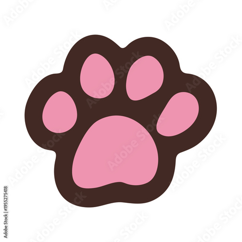 Hand drawn cute cat's paw Cat, dog, animal, pet, puppy, bear, wolf, tiger paw clipart in doodle style Single element for print, web, design, decor, greeting cards, children's prints