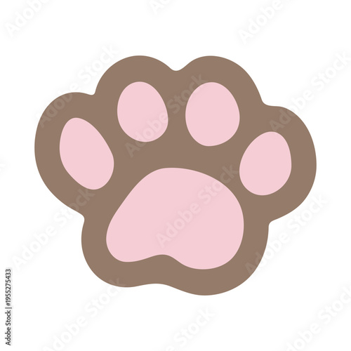 Hand drawn cute cat's paw Cat, dog, animal, pet, puppy, bear, wolf, tiger paw clipart in doodle style Single element for print, web, design, decor, greeting cards, children's prints