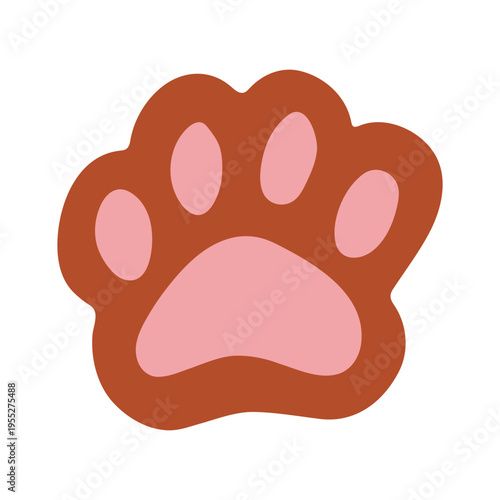 Hand drawn cute cat's paw Cat, dog, animal, pet, puppy, bear, wolf, tiger paw clipart in doodle style Single element for print, web, design, decor, greeting cards, children's prints