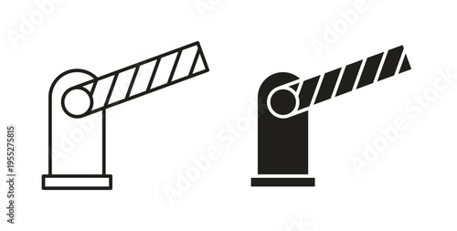 Barrier icon line style collection. Simple black solid icons