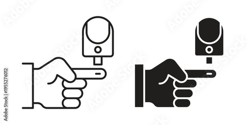 Blood sugar test icon line style collection. Simple black solid icons