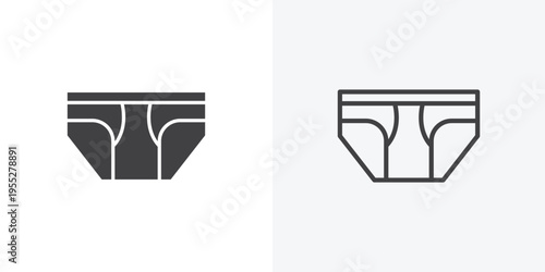 Underpants icon vector sign symbol isolated on white. Stroke and clipart style