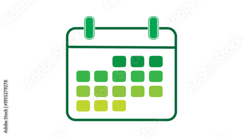 Green Calendar Icon Representing Scheduling Efficiency Business Planning Workflow Optimization and Corporate Productivity Enhancement