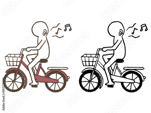音楽聞きながら自転車に乗る人１