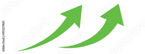 A green arrow graphic symbolizing growth and progress on a white background