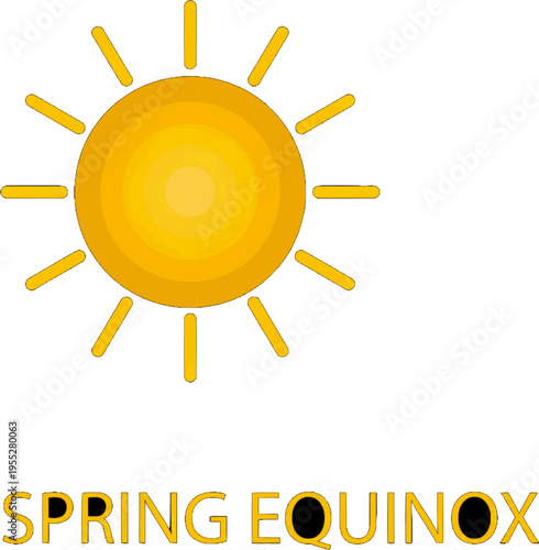 A bright yellow sun and fluffy cloud vector illustration featuring a sunny summer sky icon design with warm orange sunlight and cartoon solar art