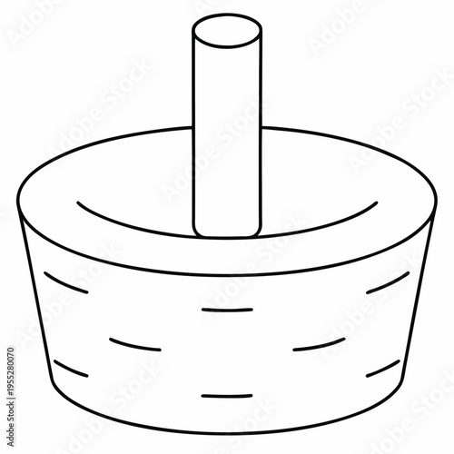 olive crusher stone line art vector illustration on transparent background