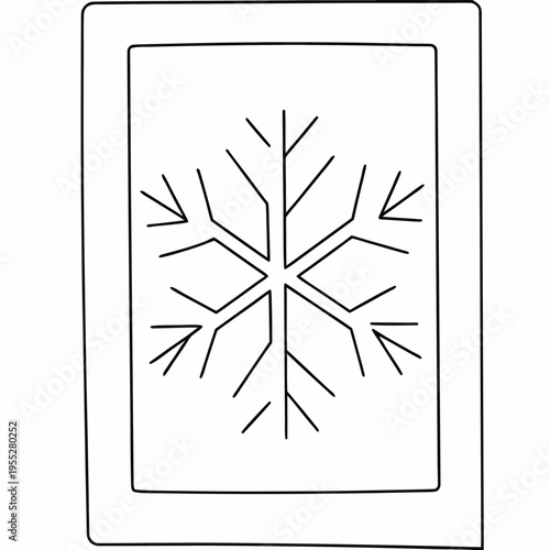 frost pattern on windowpane branching line art vector illustration on transparent background