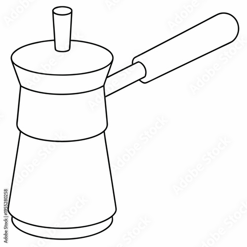 forge bellows with handle line art vector illustration on transparent background