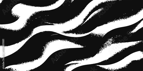 A black and white tribal vector illustration of a wild squirrel mammal with a striped zebra pattern skin and nature art style for a tattoo design