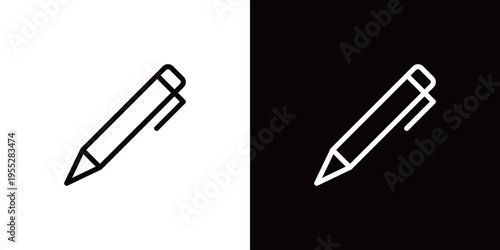 シンプルなペン・ボールペンのアイコン (ベクター)