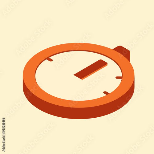 Orange Stopwatch with White Dial.