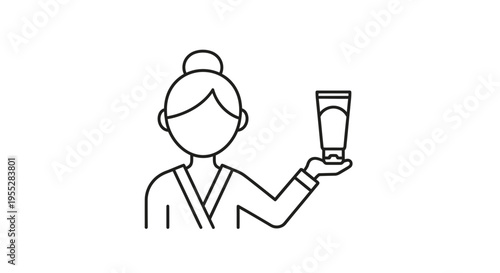 Woman holding cosmetic cream tube, skincare, beauty, spa, self care, healthy skin