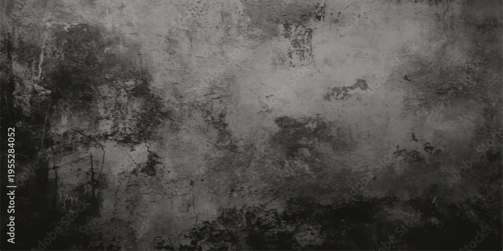 Fototapeta premium Dark vintage grunge wall background with aged gray concrete texture and a rough weathered stone surface pattern