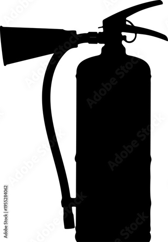 Black silhouette fire extinguisher vector icon