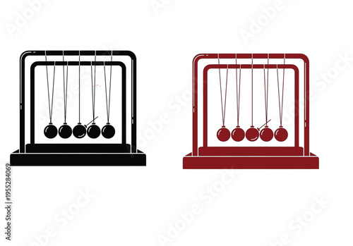 Scientific pendulum desktop accessory illustration for energy conservation and physics study