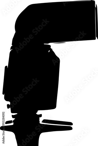 Vector silhouette of a camera flash on a stand
