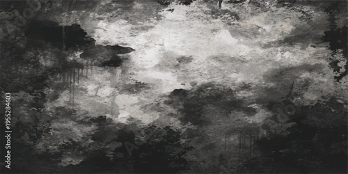 A dark aged stone wall texture with a dirty grungy surface creates a rough vintage backdrop of gray concrete and old paper patterns