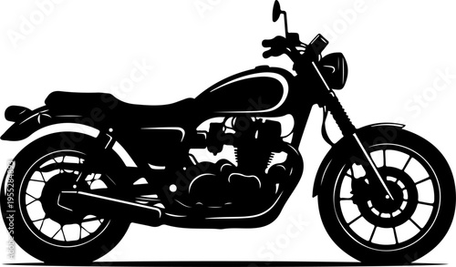Vector silhouette of a classic motorcycle