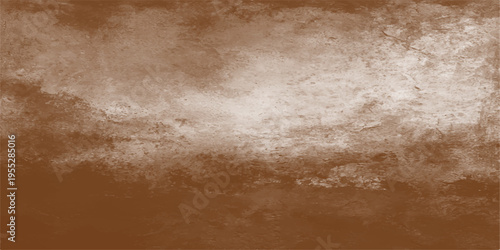 A vintage aged parchment surface with a blank brown grunge texture and an antique stained paper pattern set against a rough ancient stone wall backdrop for a retro design