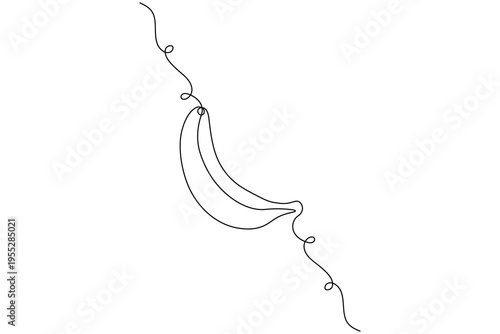 Banana bunch continuous one line drawing on white background
