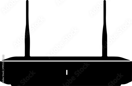 Vector illustration of a black WiFi router