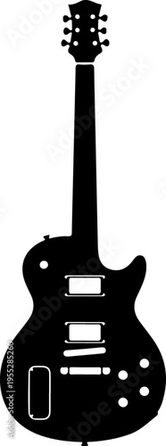 Vector silhouette of electric guitar
