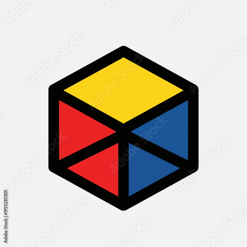 Rubiks Cube Icon Simple Design Element.