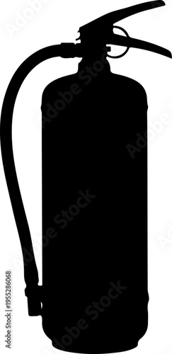 Black silhouette fire extinguisher vector icon
