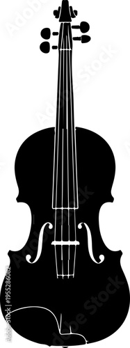 Vector black violin silhouette icon