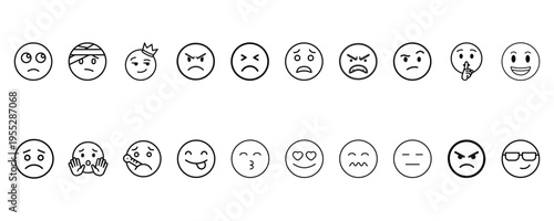 Set of Emoji line icons