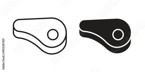 Steak icon, line pictogram on white.