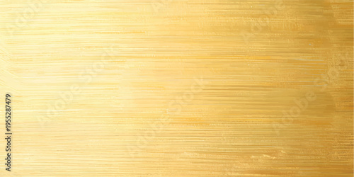 A vintage brushed gold metal texture with a rough grunge pattern on an antique yellow surface creates a weathered metallic backdrop for design