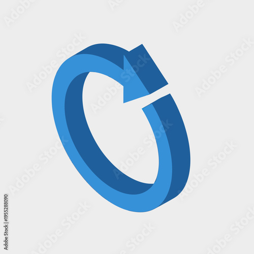 Blue Circular Arrow Refresh Icon Symbol.