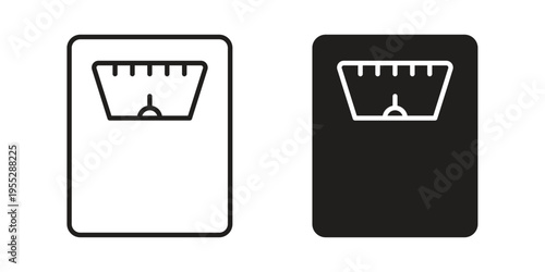 Weight scale icon, line pictogram on white.