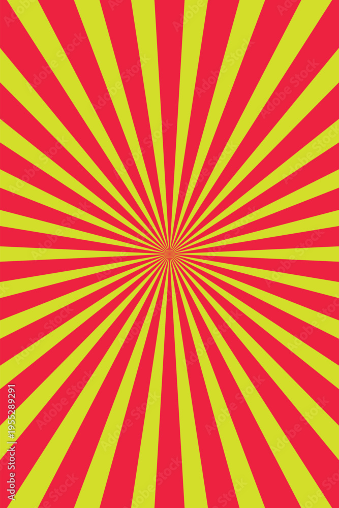 Fototapeta premium Sunburst pattern vector, red and yellow rays isolated PNG with Transparent Background