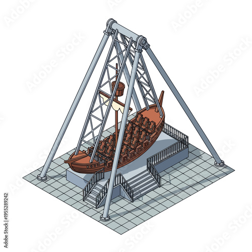 Oil Rig Derrick with Pump Jack Machinery.