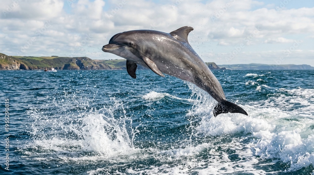 Naklejka premium dolphin jumping out of water