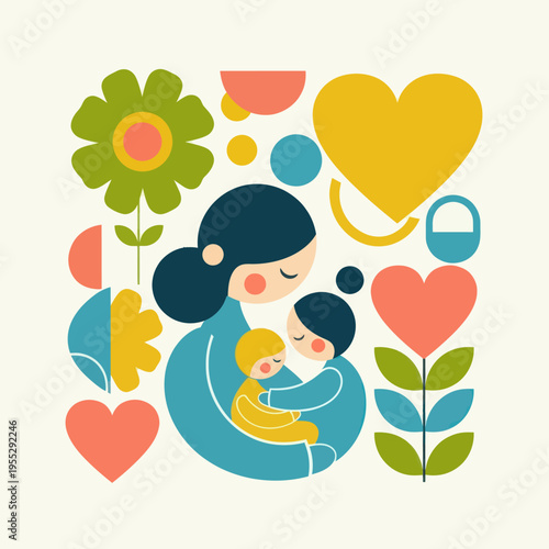 Mother and Child Embracing with Love.