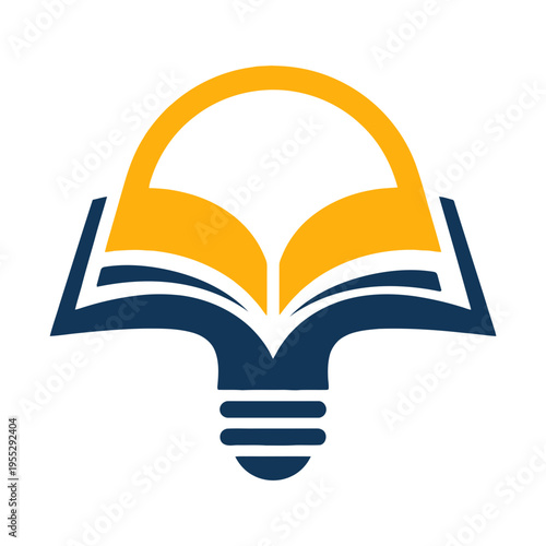 Innovative learning concept with light bulb and open book