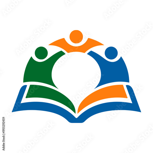 Diverse group of people coming together around an open book