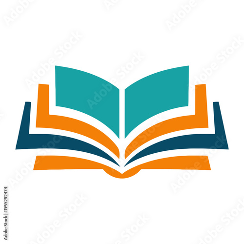 Open book icon with colorful design