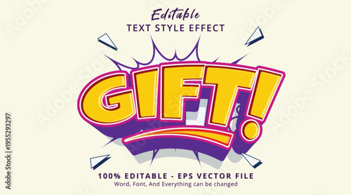 Gift style effect, editable text effect
