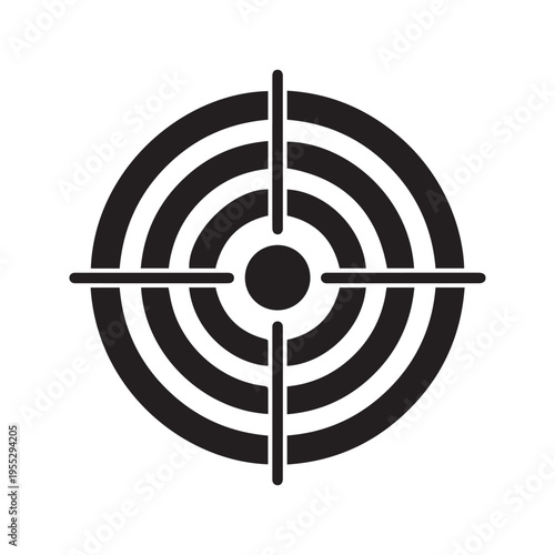 A black and white image of a target with crosshairs