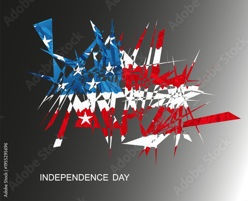 Independence Day. Abstract grunge-style American flag component.