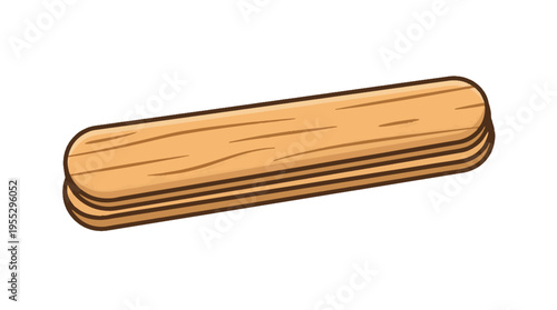 Stack of wooden popsicle sticks on a white background. The sticks are light brown with wood grain details.